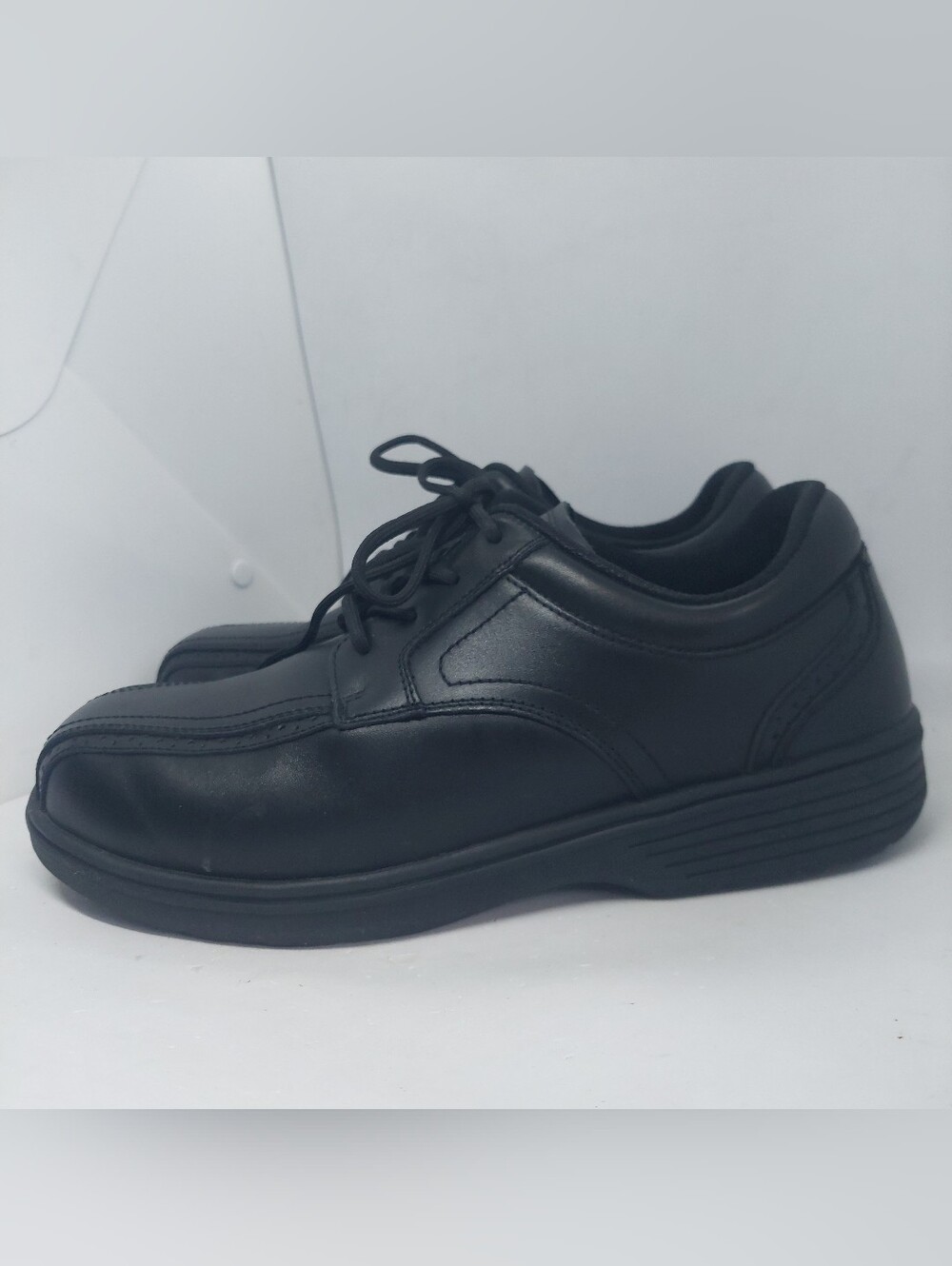 Orthofeet Gramercy 465 Oxford Black Leather Casual Classic Mens Size 12 2E Wide
